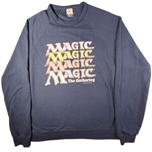 Magic The Gathering Sweatshirt Mens 2XL Navy Blue Stacked Logo Delta Fleece 2020